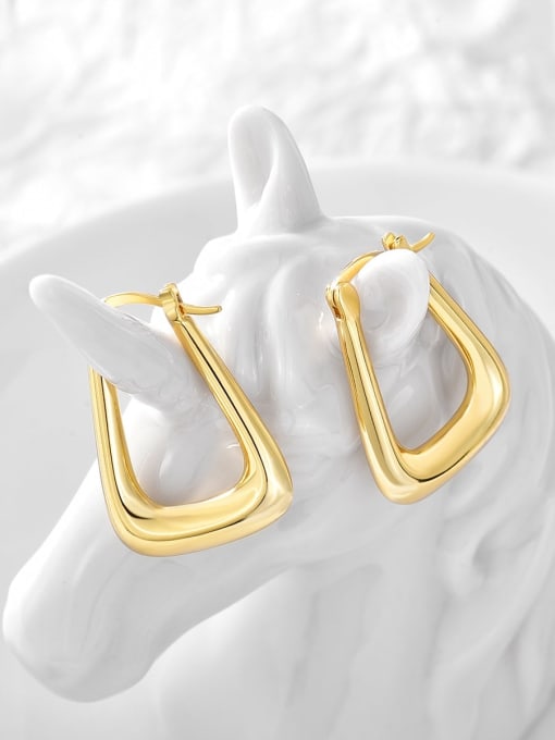 CHARME Brass Geometric Minimalist Huggie Earring 4