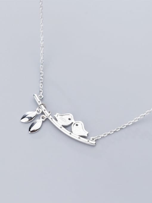 Rosh 925 Sterling Silver Cute twig bird Necklace 4