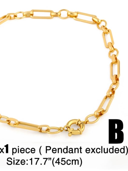 Chain B (excluding letters) Copper Cubic Zirconia Rround Letter Minimalist Pendant