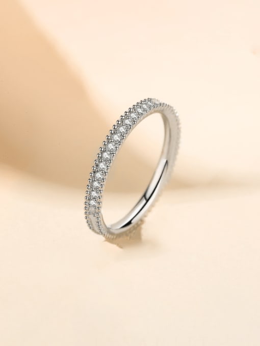 15% Mosonite 925 Sterling Silver Moissanite Geometric Dainty Band Ring