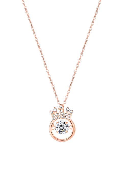 Open Sky 925 Sterling Silver Cubic Zirconia Cute Crown  Pendant Necklace 0