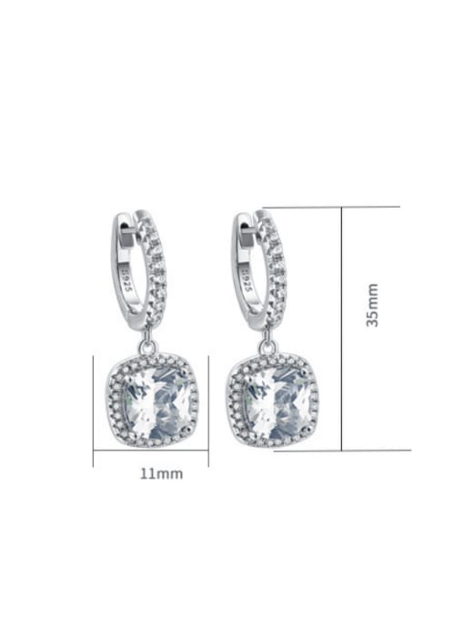 Dan 925 Sterling Silver Cubic Zirconia Geometric Luxury Huggie Earring 4
