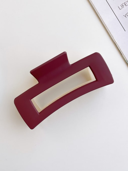 Wine red rice white 10.2cm Cellulose Acetate Vintage Geometric Alloy Jaw Hair Claw