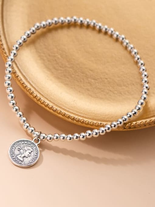 Rosh 925 Sterling Silver Bead Geometric Vintage Beaded Bracelet 2