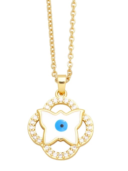 CC Brass Enamel Evil Eye Trend Necklace 4