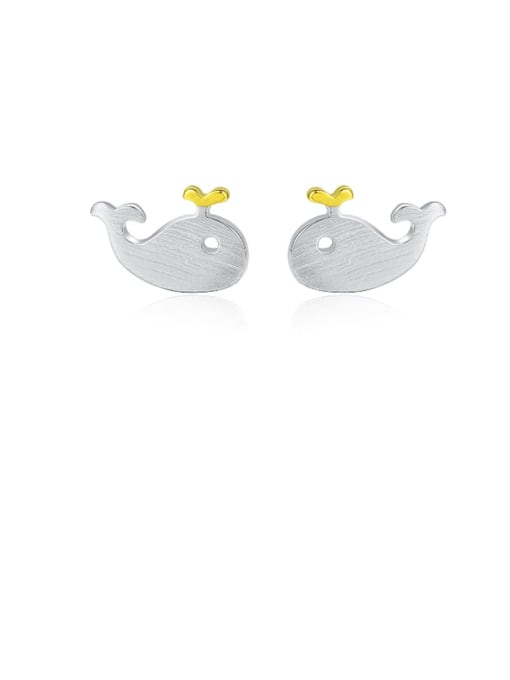 CCUI 925 Sterling Silver Dolphin Minimalist Stud Earring 0