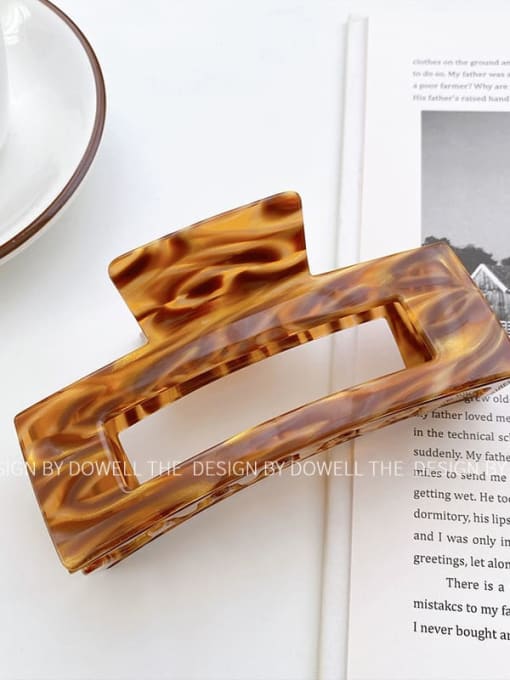 Yellow coffee 13cm Cellulose Acetate Trend Geometric Alloy Jaw Hair Claw
