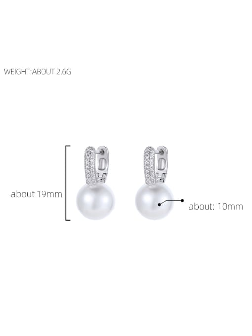 BeiFei Minimalism Silver 925 Sterling Silver Cubic Zirconia Geometric Dainty Huggie Earring 2