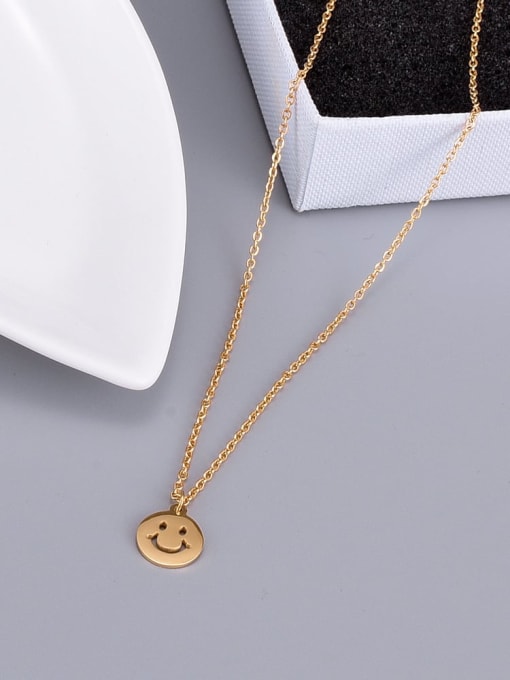 A TEEM Titanium  Minimalist Smiley pendant Necklace