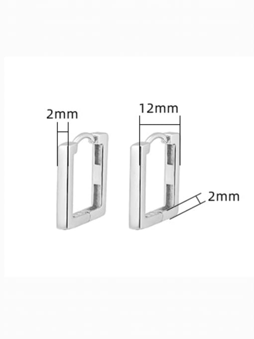 XBOX 925 Sterling Silver Geometric Minimalist Huggie Earring 3