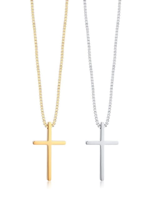 CONG Titanium Steel Cross Minimalist Necklace