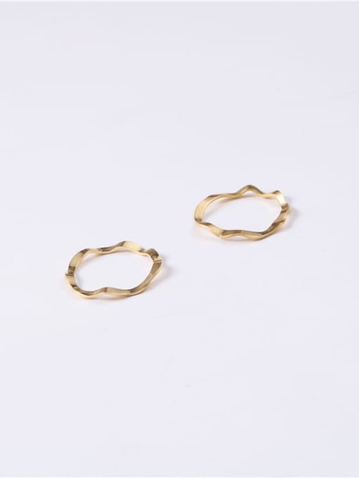 GROSE Titanium With Imitation Gold Plated Simplistic Round Band Rings 3