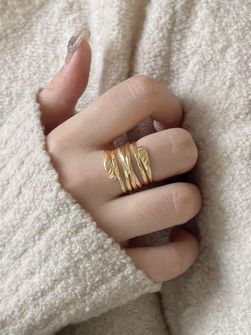 Boomer Cat 925 Sterling Silver Geometric Vintage Stackable Ring 2