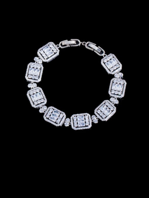 L.WIN Brass Cubic Zirconia Geometric Luxury Bracelet