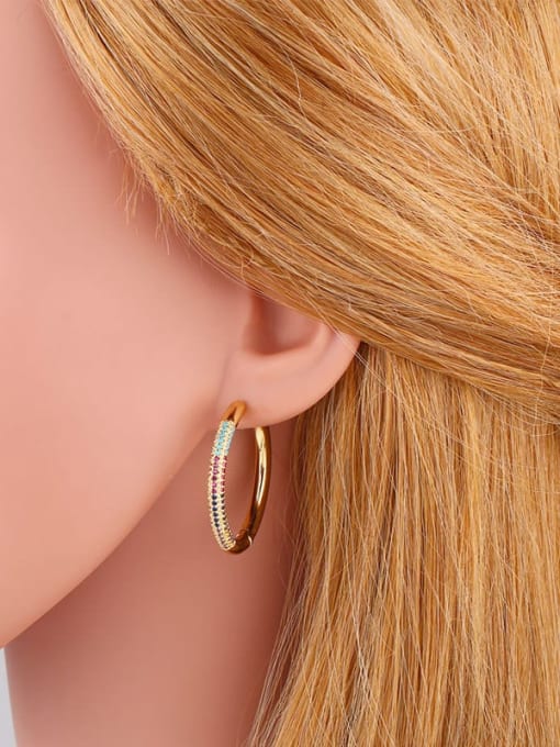 CC Brass Cubic Zirconia Geometric Vintage Hoop Earring 1