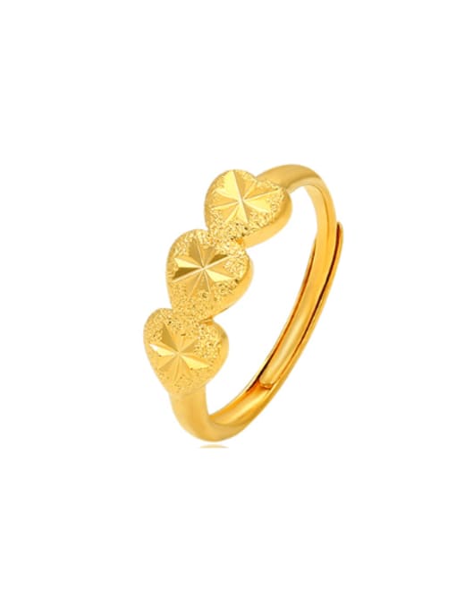 24K Gold Alloy Heart Minimalist Band Ring