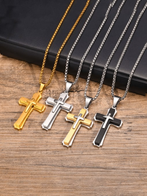 CONG Stainless steel Cross Minimalist Regligious Necklace 0