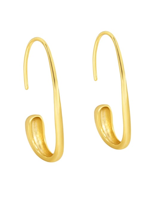 CHARME Brass Geometric Minimalist Hook Earring 0
