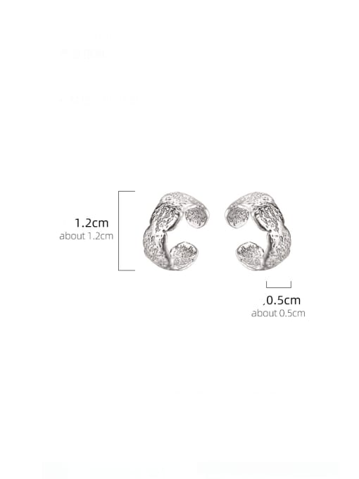 BeiFei Minimalism Silver 925 Sterling Silver Geometric Minimalist Stud Earring 3