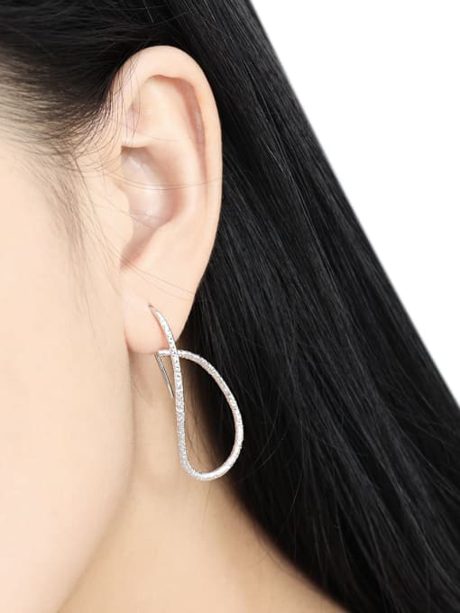 DAKA 925 Sterling Silver Geometric Vintage Hook Earring 3