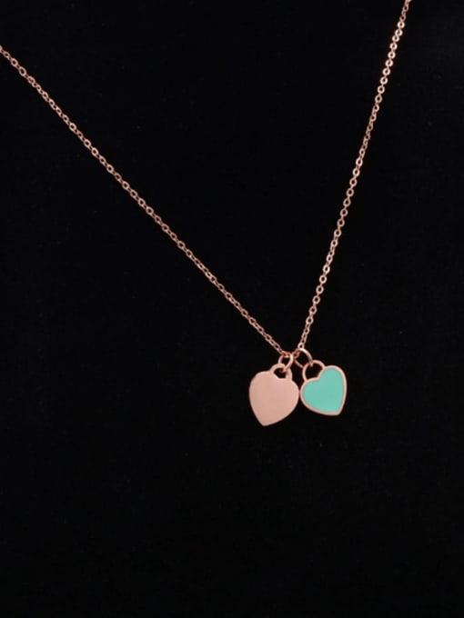 A TEEM Titanium Simple Cute Heart Necklace 2