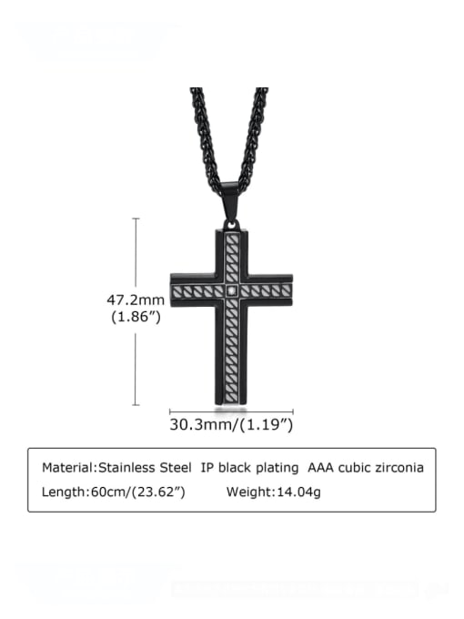Pendant with chain 60CM Titanium Steel Cross Hip Hop Regligious Necklace