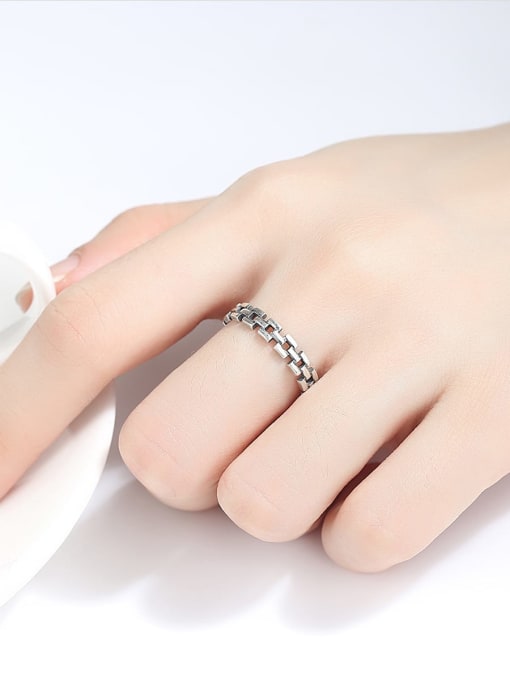 CCUI 925 Sterling Silver Irish Vintage Unique tyre shape fashion blacking process Band Ring 1