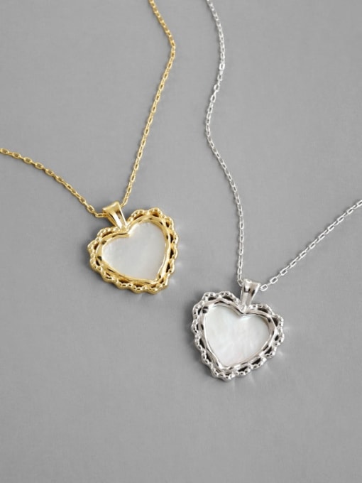 DAKA 925 Sterling Silver With Gold Plated Fashion Heart Locket Necklace