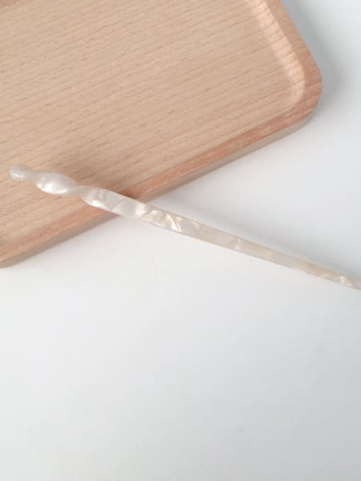 Gemstone white Cellulose Acetate Minimalist Round ball Hair Stick