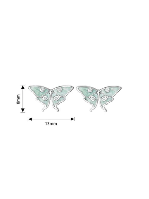 Jare 925 Sterling Silver Enamel Butterfly Minimalist Stud Earring 2