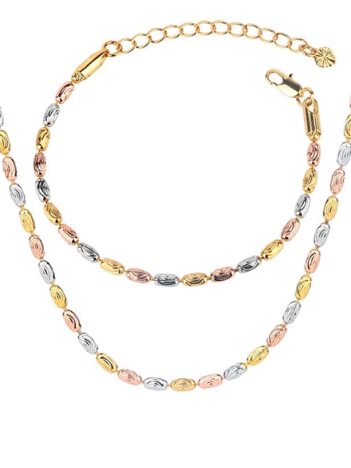 ROSS Brass Trend Irregular  Bead Bracelet and Necklace Set 2