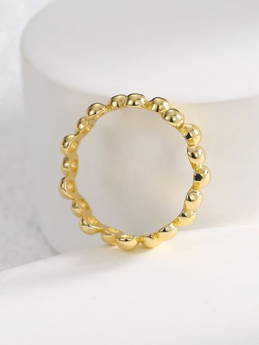 CHARME Brass Bead Geometric Minimalist Band Ring 2