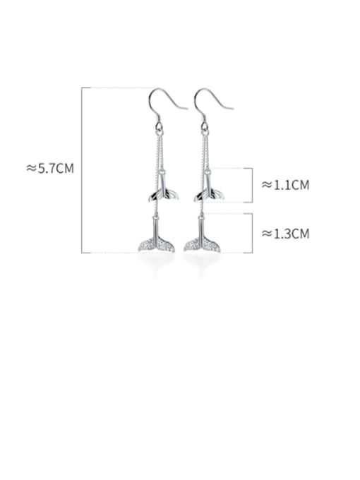 Rosh 925 Sterling Silver Minimalist Long fishtail Hook Earring 4