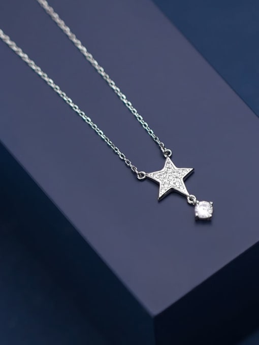 Rosh 925 Sterling Silver Rhinestone Star Minimalist Necklace 2