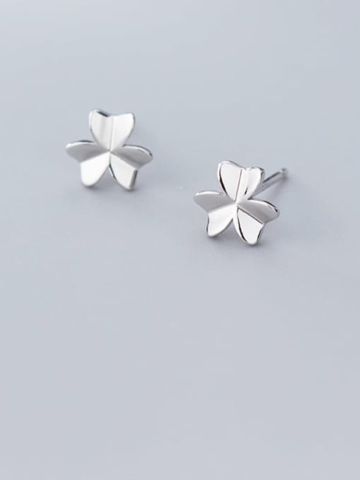Rosh 925 Sterling Silver Smooth Flower Minimalist Stud Earring 0