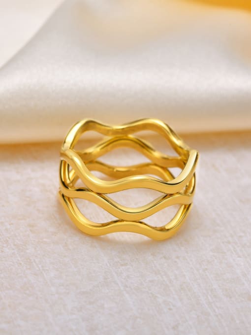 CONG Stainless steel Geometric Minimalist Stackable Ring 0