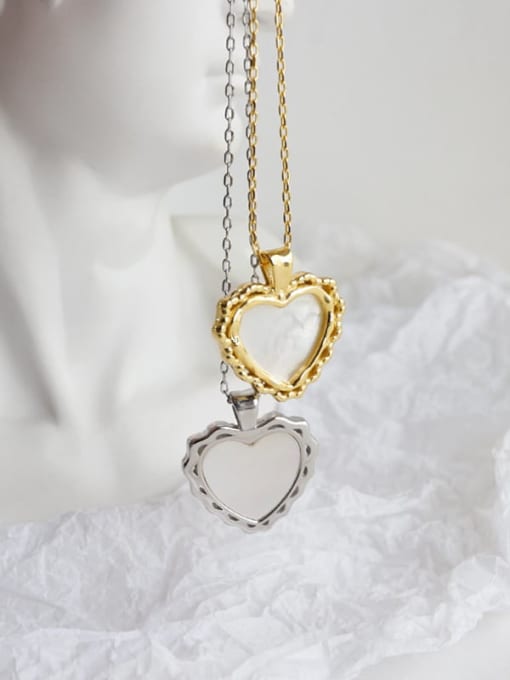 DAKA 925 Sterling Silver With Gold Plated Fashion Heart Locket Necklace 1