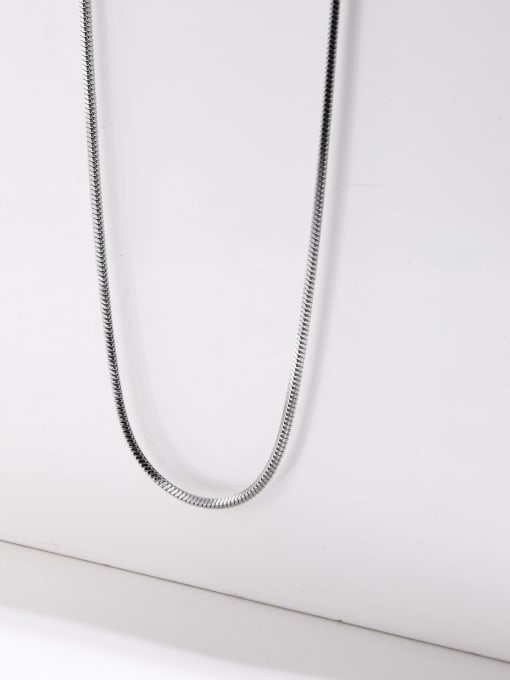 Steel color 1.5mm Titanium Steel Minimalist Snake Bone Chain Necklace