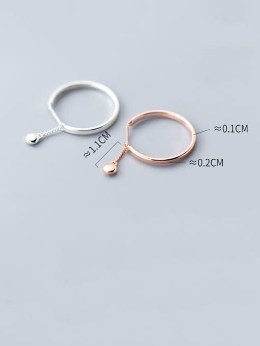 Rosh 925 Sterling Silver Tassel Minimalist Band Ring 2