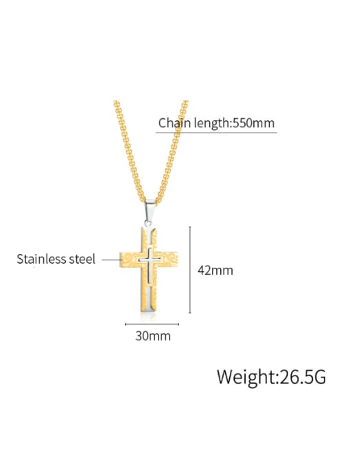 Open Sky Titanium Steel Cross Minimalist Regligious Necklace 4
