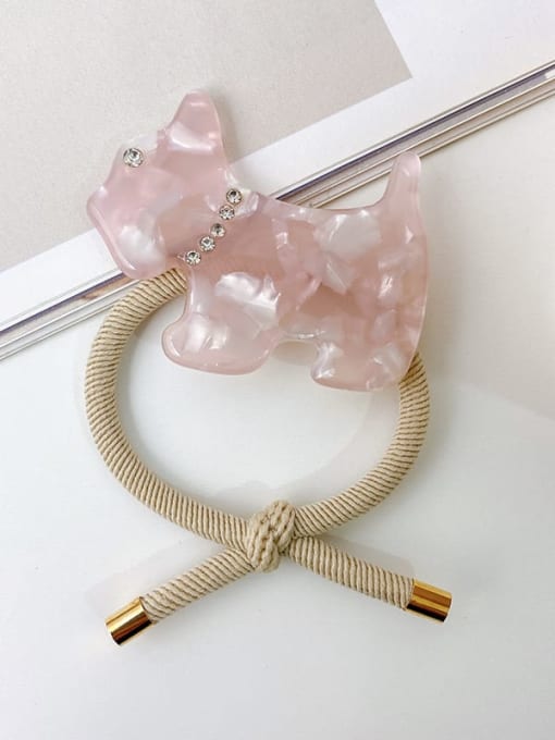 Transparent pink Cellulose Acetate Trend Dog Simple Hair Rope Rubber Band Hair Barrette