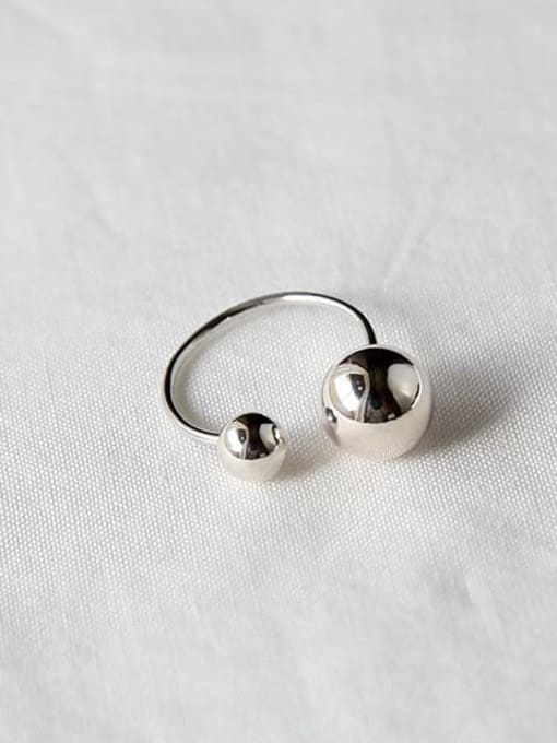Boomer Cat 925 Sterling Silver Ball Minimalist Band Ring 1