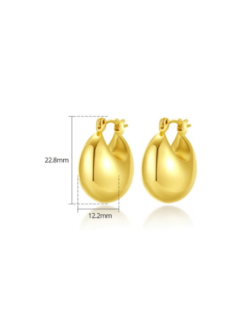 BLING SU Brass Geometric Minimalist Huggie Earring 3