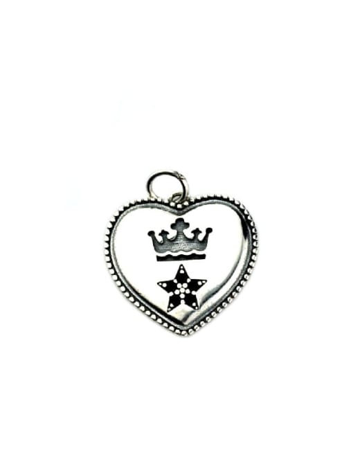 SHUI Vintage Sterling Silver With Vintage Heart Pendant Diy Accessories