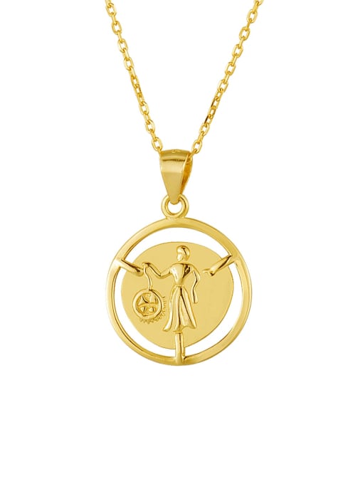 Gold Roman Statue Necklace 925 Sterling Silver Coin Minimalist Roman Statue Necklace
