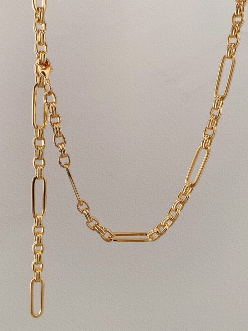 LI MUMU Brass Geometric chain Minimalist Necklace 0