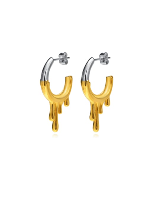 Color matching earrings Stainless steel Irregular Minimalist Huggie Earring
