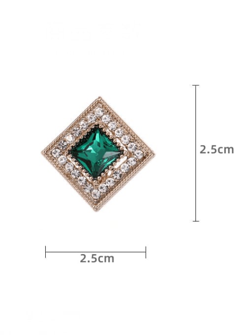 Luxu Brass Glass Stone Geometric Minimalist Brooch 2