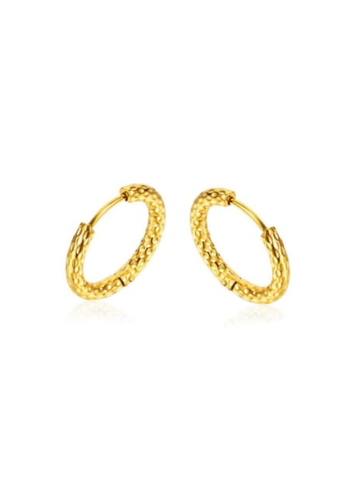 804  gold small: 13mm Titanium Steel Geometric Minimalist Huggie Earring