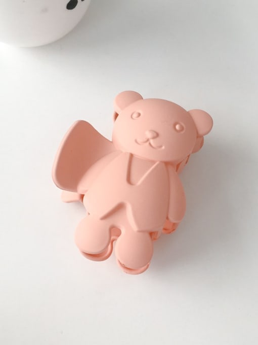 Pink 8.5cm Alloy Acrylic Cute Bear  Jaw Hair Claw